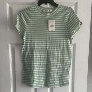 Free People Sage Striped Tee